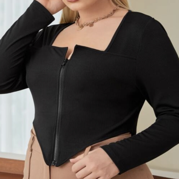 Топ - Zip Up Seam Detail Hanky